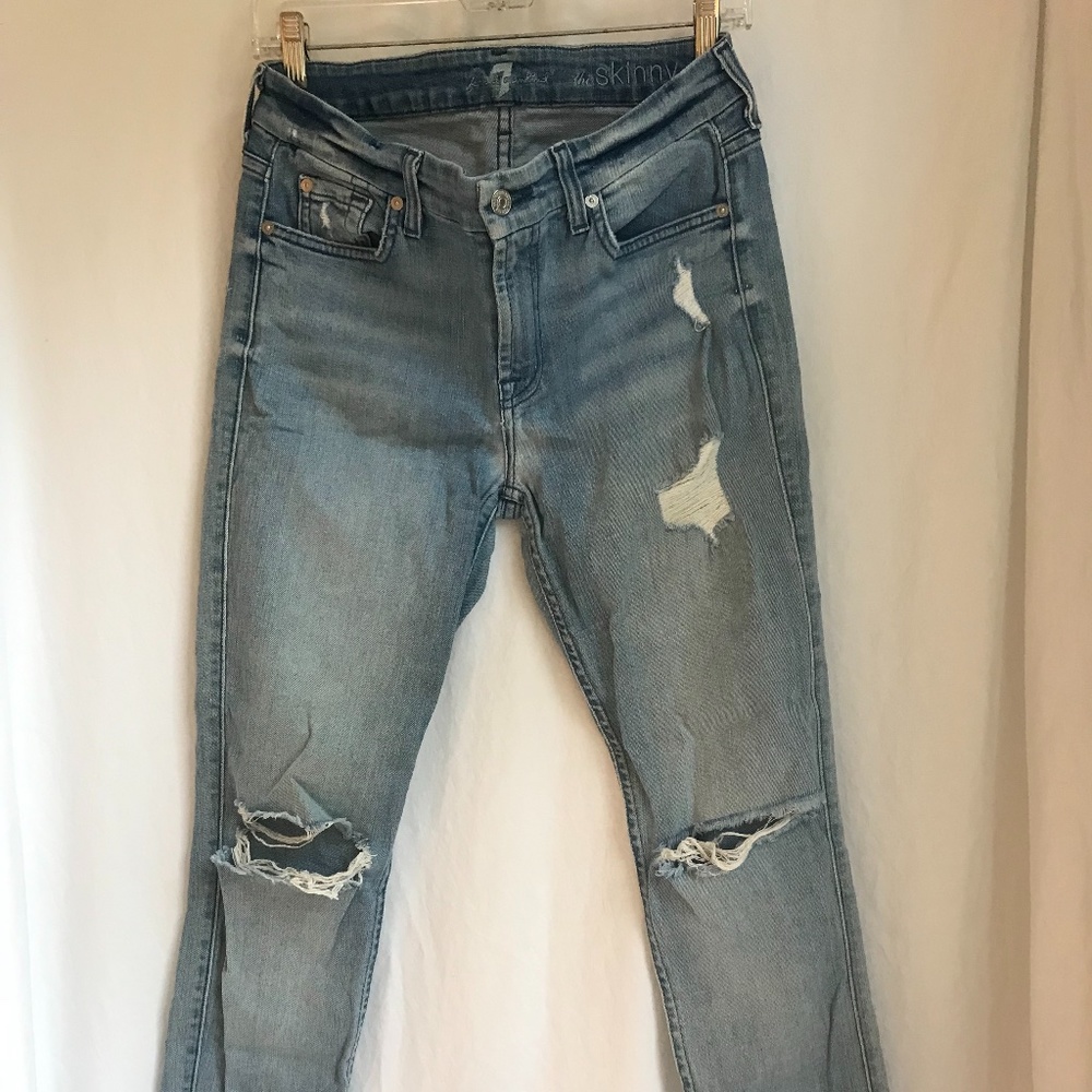 7 For All Mankind Distressed HighWaisted Skinny Jean *Excellent Condition*